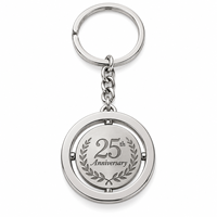 Porte-clés rotatif en métal personnalisé avec logo gravé pour anniversaire d'entreprise, cadeau promotionnel, cadeau à offrir