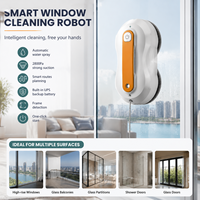 Robot de nettoyage de vitres intelligent électrique pour immeubles de grande hauteur, avec pulvérisation d'eau