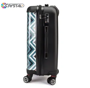 New Arrival Crystal 100% Transparent Clear Front Shell PC Luggage Customize Your Own Suitcase Personalized Print Travel Luggage