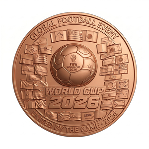 Pièce <span class=keywords><strong>de</strong></span> monnaie commémorative <span class=keywords><strong>de</strong></span> <span class=keywords><strong>football</strong></span> mondial <span class=keywords><strong>2026</strong></span> en cuivre pur <span class=keywords><strong>de</strong></span> 1 oz, objet <span class=keywords><strong>de</strong></span> collection sur le thème <span class=keywords><strong>du</strong></span> <span class=keywords><strong>football</strong></span> avec impression UV et motif animalier - Product Image 2