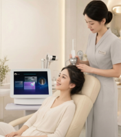 Appareil d'analyse du cuir chevelu intelligent IA 5 têtes, avec pistolet de massage à oxygène pour la repousse des cheveux, 200x 70x HD