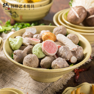 Vajilla artística Yangge, tazón de porcelana de imitación, 10-10,9 cm, duradero, para restaurante, sopa de fideos y olla caliente - Product Image 1