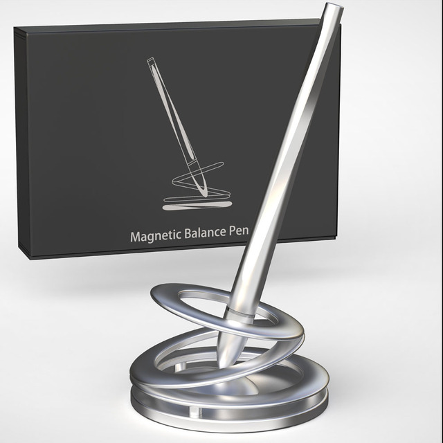 Space Silver Magnetic Levitating Pen Standing Doll Pen Hover Pen Floating Magic for Holiday Gift