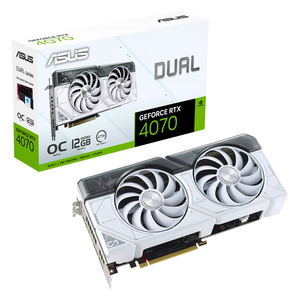 Tarjeta gráfica <span class=keywords><strong>ASUS</strong></span> Dual GeForce RTX <span class=keywords><strong>4070</strong></span> White OC Edition 12GB GDDR6X usada alimentada por DLSS3 con memoria de video de 12GB - Product Image 1