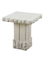 Table d'appoint en travertin de vent de couleur crème Vintage de style français Design créatif en marbre pour canapé de salon Nouvelles tables basses