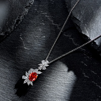 Colgante de Plata de Ley 925 con Zirconia 5A, Collar personalizado de alta calidad, 7mm x 9mm, regalo de San Valentín