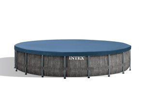 Ensemble de <span class=keywords><strong>piscine</strong></span> ronde en acier <span class=keywords><strong>INTEX</strong></span> 26744 Greywood avec pompe, échelle, couverture et toile de sol 5,49 m X 1,22 m - Product Image 3