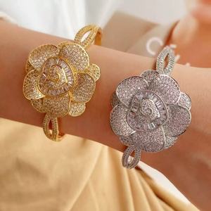 Ginee -- Pulsera de Zirconia de moda 2025 Pulsera retro Pulsera abierta para mujer - Product Image 4