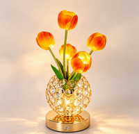 Lampe de chevet Tulipe, lumière d'ambiance de luxe décorative, disponible en plusieurs couleurs, lampe de table pour chambre à coucher, lampe de chevet de style européen, lumière d'ambiance en cristal, cadeau
