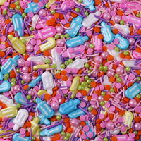 Factory Direct Mix Farbe essbare geformte Süßigkeiten poliert Regenbogen Eis am Stiel Eis am Stiel Eis am Stiel Kinder Childhood Fun Series