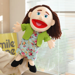 Marionnette de main en peluche douce pour enfants, prix d'usine, pour l'apprentissage précoce, poupée en peluche de famille de dessins animés - Product Image 1