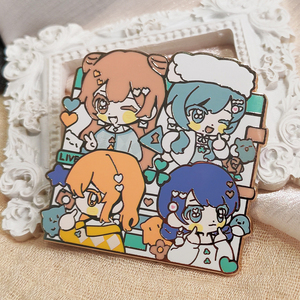 उच्च गुणवत्ता वाले कस्टम प्लेटेड धातु पिन बैज कस्टम एनीमे पिन प्रिंट के साथ - Product Image 1