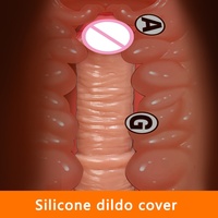 Condón de silicona con textura de cuero para pene, dispositivo de masturbación portátil para hombres, funda de silicona para dildo LM-D805