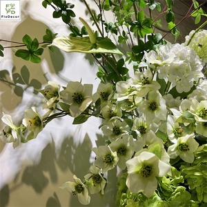 Vente flash Fleurs de Noël artificielles décoratives en soie Hellebores - Product Image 3