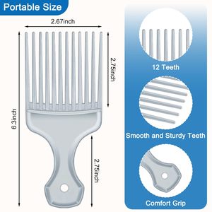 Custom Logo Plastic Afro <b>Comb</b> Black Men Styling Fork <b>Comb</b> Anti Static Hair Pick <b>Comb</b> - Product Image 3