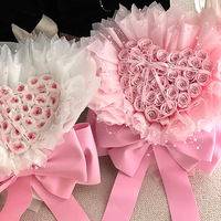 AYOYO Fleurs éternelles 33 grandes roses en forme de nœud Cadeau pour la Saint-Valentin Bouquet de déclaration d'amour Cadeau pour la fête des mères