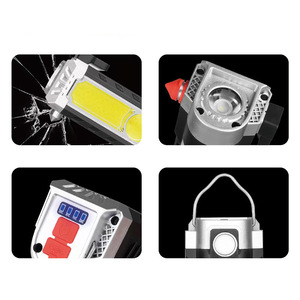 Cob <b>Working</b> <b>Light</b> Solar Powered Aluminum Alloy Body With Hook And Magnet Portable White <b>Light</b> 12V Input - Product Image 1