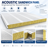 Panneau de toiture sandwich en laine de roche acoustique Glostar, système insonorisant et ignifuge pour salle de concert, lieu de musique