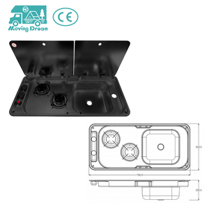 Combinazione Premium JDA Lavello e Piano Cottura in Acciaio Inox 304 Nero <span class=keywords><strong>per</strong></span> <span class=keywords><strong>Camper</strong></span>, Roulotte, Barche, Yacht e Rimorchi Marini - Product Image 3