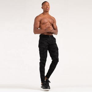 Nero Camo Utility Carichi Pantaloni da <span class=keywords><strong>Uomo</strong></span> e Pantaloni - Product Image 2