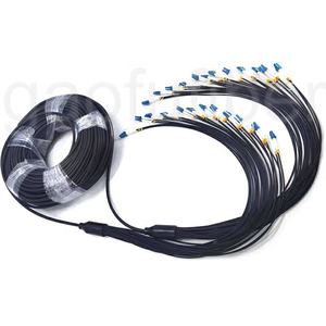 Câble de brassage tactique blindé à <span class=keywords><strong>fibre</strong></span> optique monomode <span class=keywords><strong>OS2</strong></span> G657A1 G657A2 à 12 cœurs et 24 fibres, extrémités décalées LC, avec enrouleur de câble - Product Image 2