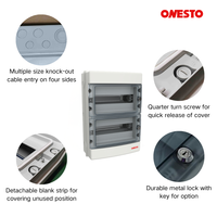 Boîte de distribution électrique ONESTO résistante aux intempéries IP65, 26 voies, en plastique résistant aux UV, pour tableau de disjoncteurs MCB