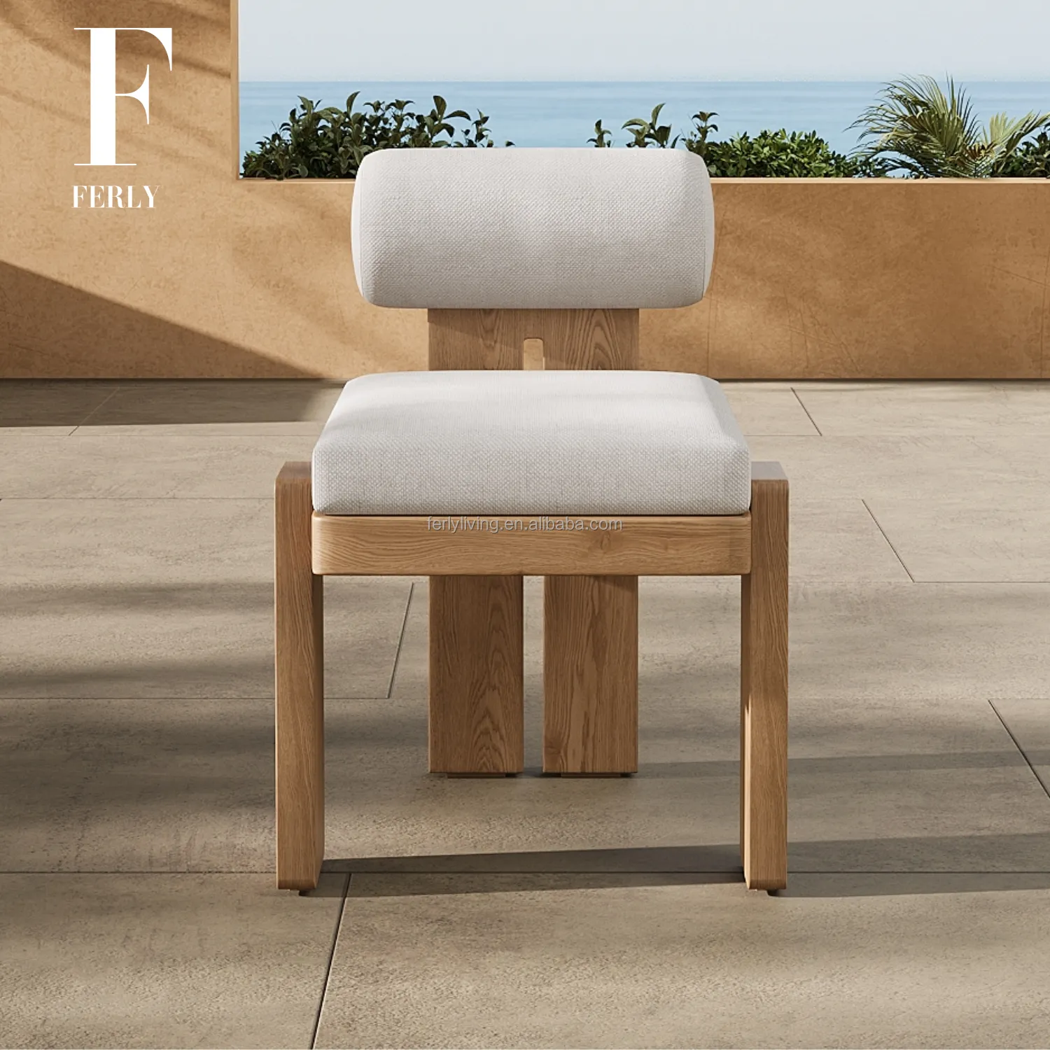 تصميم جديد للمقاعد العصرية FERLY للاستخدام الخارجي في الحديقة كرسي بذراعين مستورد