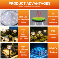 Lampes solaires de jardin en aluminium ABS imperméables IP65 pour décoration orientale en gros, 4W LED
