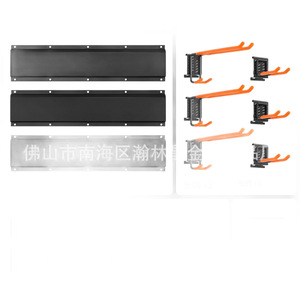 Wall Mounted Metal <b>Tool</b> Rack With <b>Hooks</b> Adjustable Heavy Duty Waterproof For Garage Storage Orange Color Powder Coated - Product Image 2