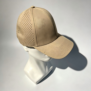 Casquette de baseball unisexe personnalisée à 6 panneaux en coton blanc avec broderie, perforations laser et patch en caoutchouc – Chapeau de sport - Product Image 5