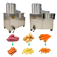 Commerciële hoog-efficiënte aardappel schiller en -snijder voor aardappelchips, frieten, wortelen, radijsjes en taro.