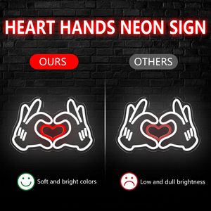 Heart Hands Letreros Neon LED dimmable USB powered ambient <b>light</b> store <b>window</b> decoration <b>light</b> street indicator <b>light</b> Customized - Product Image 4