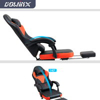 Chaise de bureau ergonomique pivotante pour jeux vidéo avec accoudoirs adaptatifs et repose-pieds