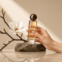 Vente en gros de flacons de parfum ronds en verre transparent de luxe, vides, 30 ml, 50 ml, 100 ml avec vaporisateur, flacon vaporisateur de parfum en verre 15 ml, 20 ml
