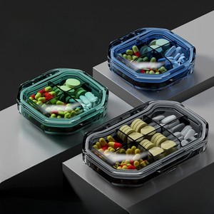 Organisateur de pilules de voyage portable à 4 compartiments en plastique, étui de transport pour médicaments quotidiens - Product Image 5