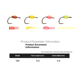NUEVO OEM 16 #    Señuelo <span class=keywords><strong>de</strong></span> pesca fluorescente con forma <span class=keywords><strong>de</strong></span> ninfas y huevos <span class=keywords><strong>de</strong></span> pez realistas para trucha, lubina, perca y pesca en aguas dulces. - Product Image 5