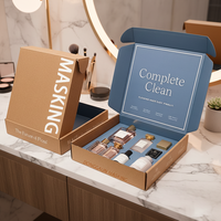 Boîte d'expédition cosmétique en kraft gaufré écologique et recyclable avec insert, personnalisable avec logo