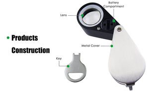 Opvouwbare Juwelier <span class=keywords><strong>Loupe</strong></span> <span class=keywords><strong>20x</strong></span> Sieraden Vergrootglas Loep Met Uv Lamp - Product Image 4