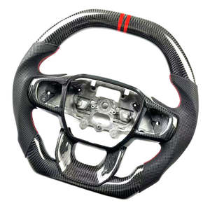 Volant en fibre de carbone noir pour Ford <span class=keywords><strong>Mustang</strong></span> 2015 2016 2018 2020 2023 avec écran LED, livraison directe d'usine - Product Image 5