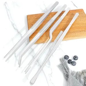 Pinzette da cucina da 30cm e 12 pollici pinze pinzette sottili Extra lunghe in acciaio inossidabile set di pinzette da cucina