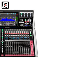 Console de mixage audio professionnelle en aluminium PA DM24 Plus 24 canaux avec écran tactile, effets intégrés, sorties USB et XLR