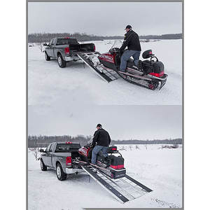 ทางลาดอะลูมิเนียมแบบพับได้สามตอนสำหรับ<span class=keywords><strong>รถ</strong></span>จักรยานยนต์ ATV UTV <span class=keywords><strong>รถ</strong></span>กอล์ฟ สกี สโนว์โมบิล พร้อมแผ่นกันลื่นและบันไดกันลื่น - Product Image 3