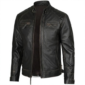 Chaqueta de Cuero y Lona BS International, Cortavientos, Impermeable, Unisex, para Invierno, con Cierre de Cremallera - Product Image 1