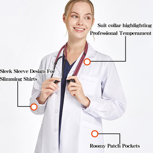 Camici Bianchi per Medici e Dentisti, Camici da Laboratorio per Donna e <span class=keywords><strong>Uomo</strong></span>, Uniformi Ospedaliere Pediatriche, <span class=keywords><strong>Camice</strong></span> Medico Comodo con Colletto - Product Image 3