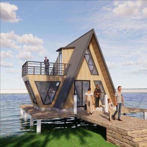 Modern <strong>A</strong>-<strong>Frame</strong> Modular Prefab House <strong>with</strong> Kitchen and <strong>Bathroom</strong> Low Cost Prefab House Kit Wooden <strong>Camper</strong> <strong>A</strong>-<strong>Frame</strong> Design - Product Image 2