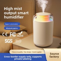 Petit humidificateur silencieux mini portable alimenté par USB, fonction de minuterie, utilisation en chambre, salon, voiture, grande production de brume 1,0-2,5L