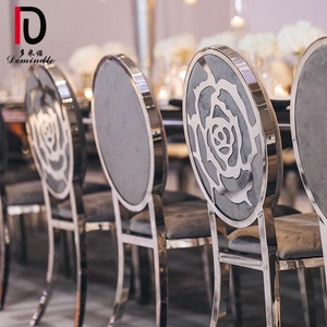 Comercial <span class=keywords><strong>rose</strong></span> flor esculpida ouro de volta de <span class=keywords><strong>metal</strong></span> cadeira de jantar do hotel - Product Image 5