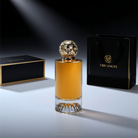 Bouteille Vaporisateur de Parfum en Verre Ronde 100ml de Luxe Vide Personnalisée à Motif Clair avec Bouchon Bille en Métal et Emballage Boîte