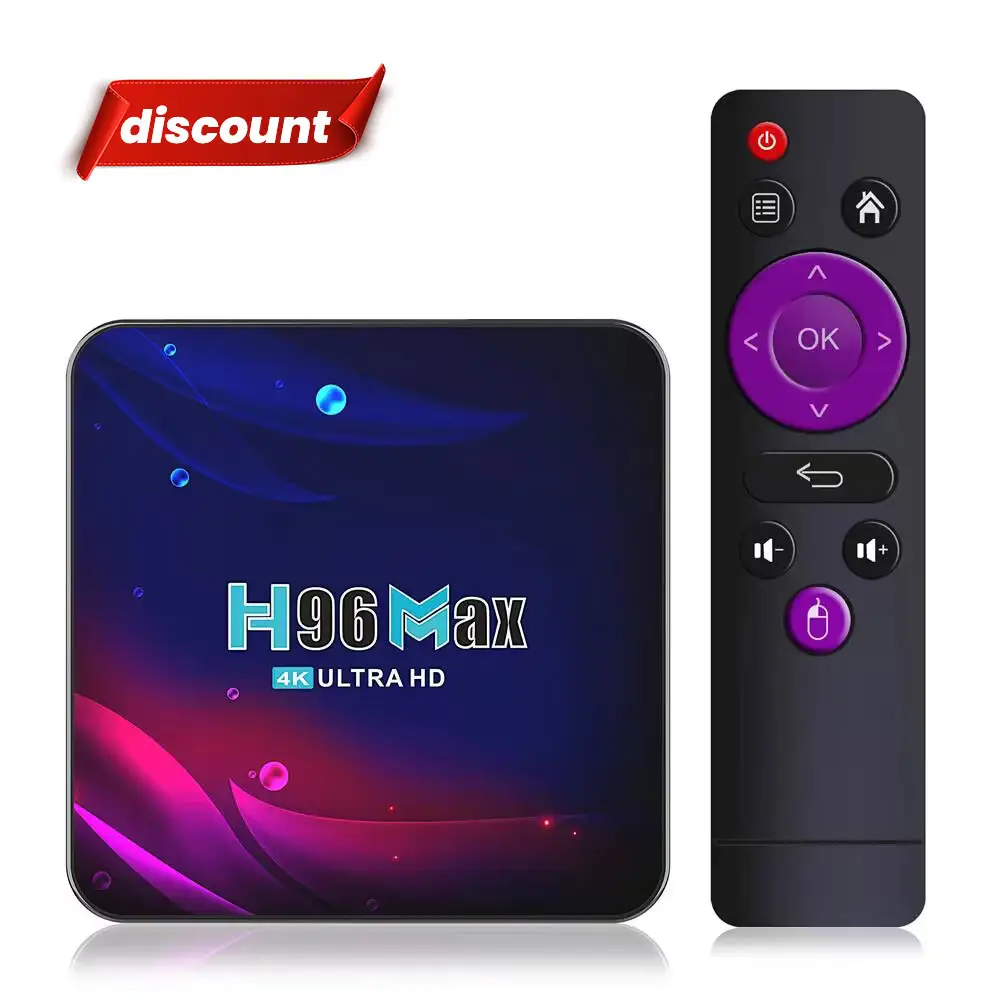 H96 Max V11 Android Tv Box pintar, Set Top Tvbox Rk3318 4Gb 32Gb AC Wifi 4K