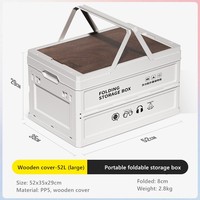 Poeticexist Capacité 22L, 32L, 56L Petite table avec poignée Tissu Extérieur Pliable Bijoux Chaussure En Plastique Pliant Boîtes De Rangement